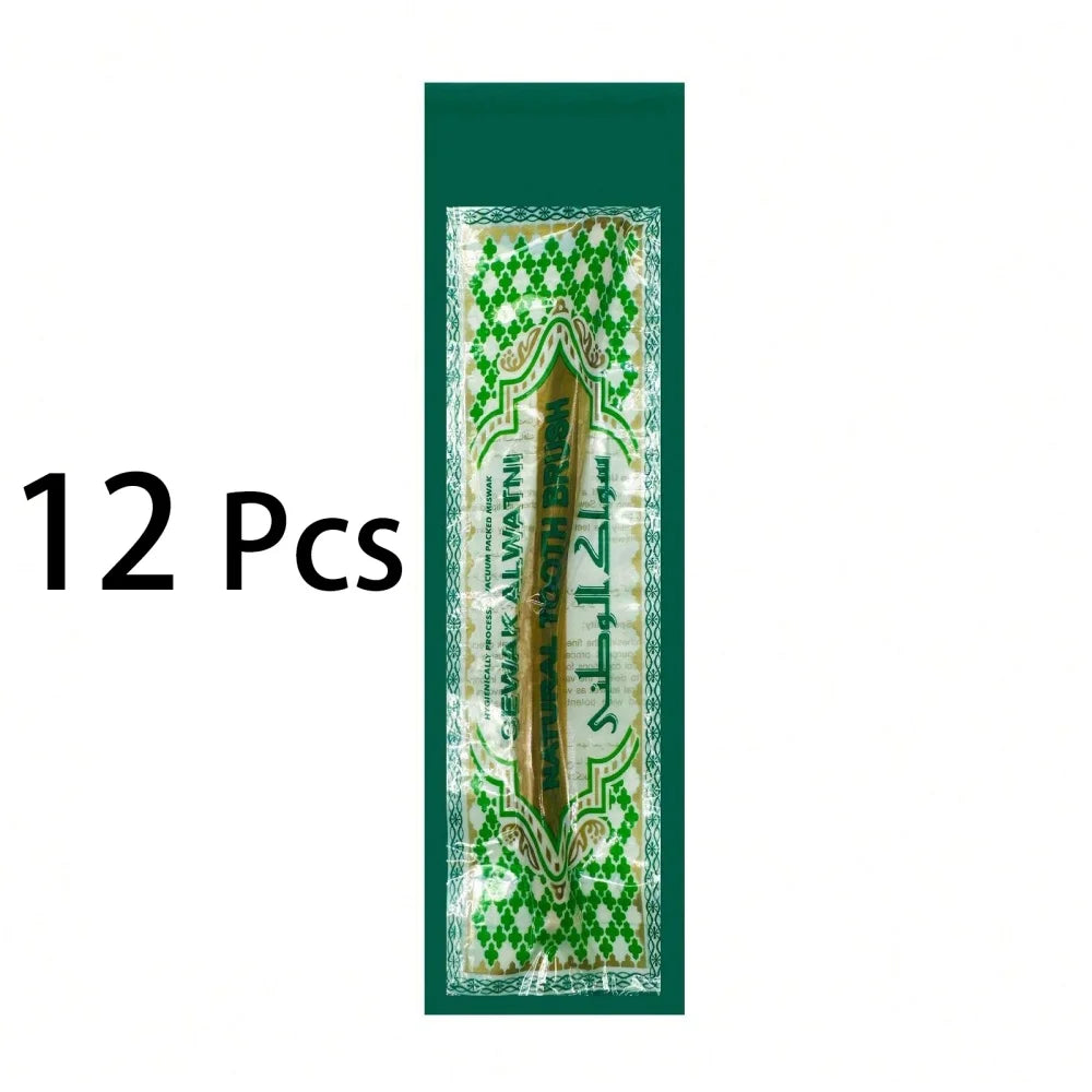 Ultra-Thin Natural Branch Miswak Toothbrush Stick Organic Wooden Slim Minimalist Gentle Bristles Gentle Bristles Zero-Waste Gift