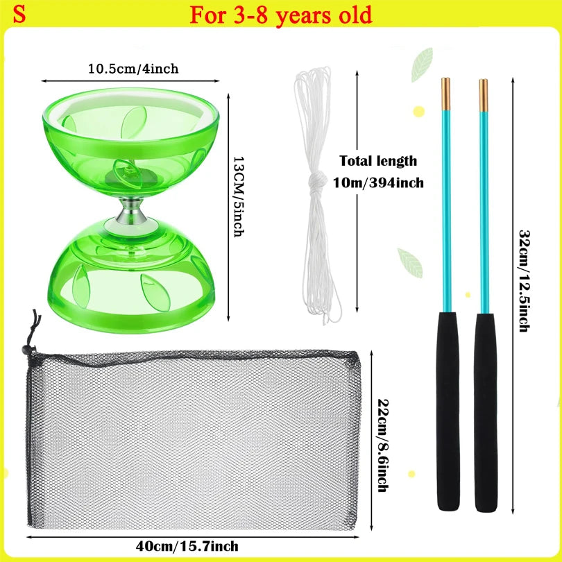 Portable Diabolo Chinese Yoyo Diabolo Set Portable Fitness Gear For Adults Kids Elderly Outdoor Indoor Agility Exercise