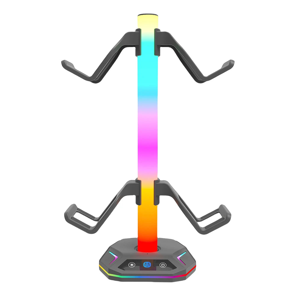 RGB Headphone Stand Controller Hook 9 Light Modes for Desk Controller Stand Hanger Desktop Display Holder Gaming Headset Holder