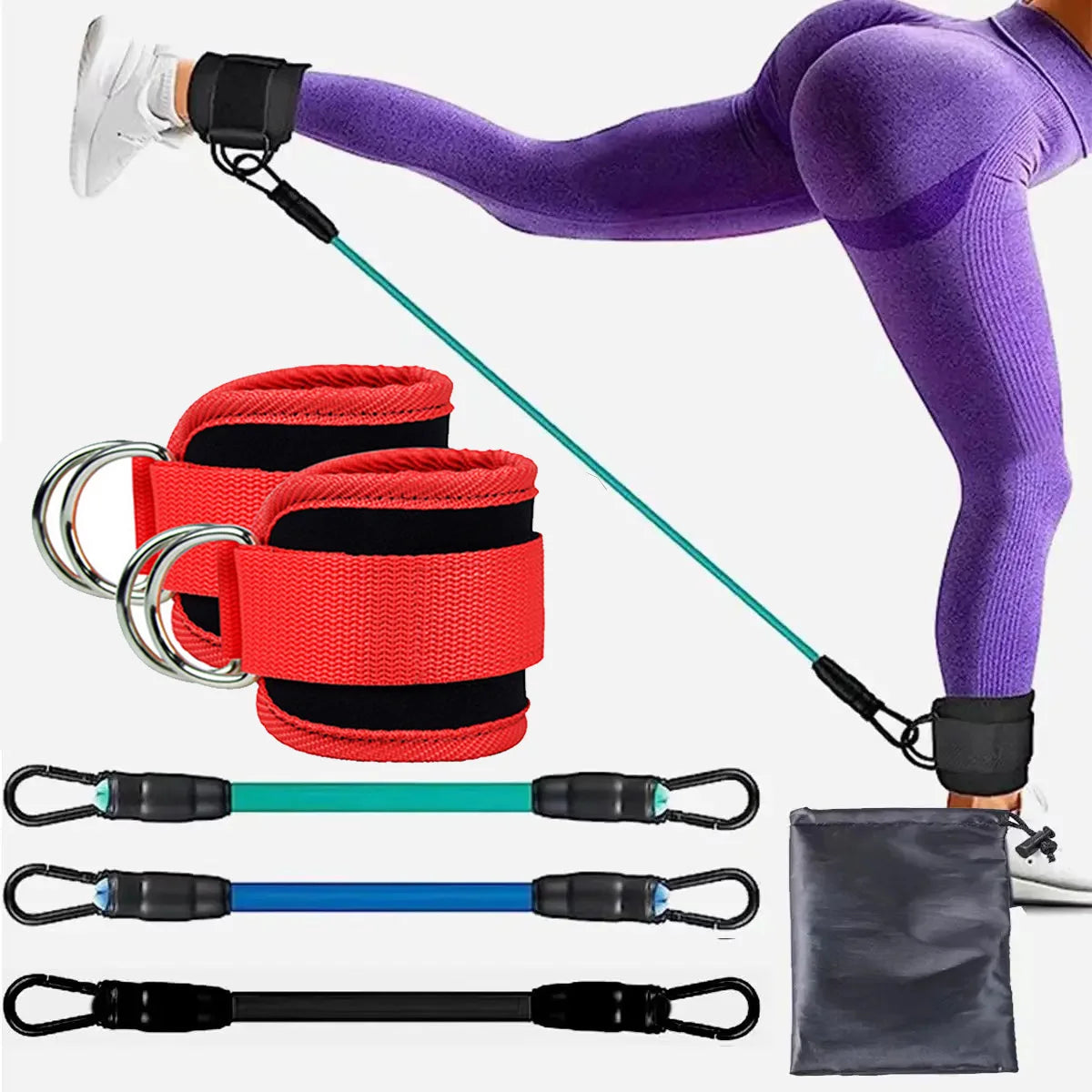 TPE Resistance Bands Ankle Straps Fitness Booty Band Squat Glute Workout Yoga Gym Equipment Guard Leg Strength Safety Extensions