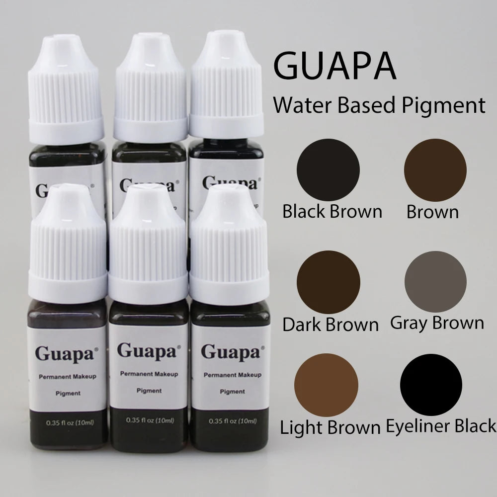 Guapa 10ml Organic Plant Water Base Natural Eyebrow Tattoo Ink Micropigmentation Permanent Makeup Eyeliner Pigment