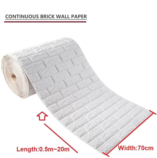 1/3/5/10 M 3D Self-adhesive Wallpaper Stickers 3M Brick Wall Stickers Home Decor Wallpaper for Walls DIY Bedroom Papel De Parede