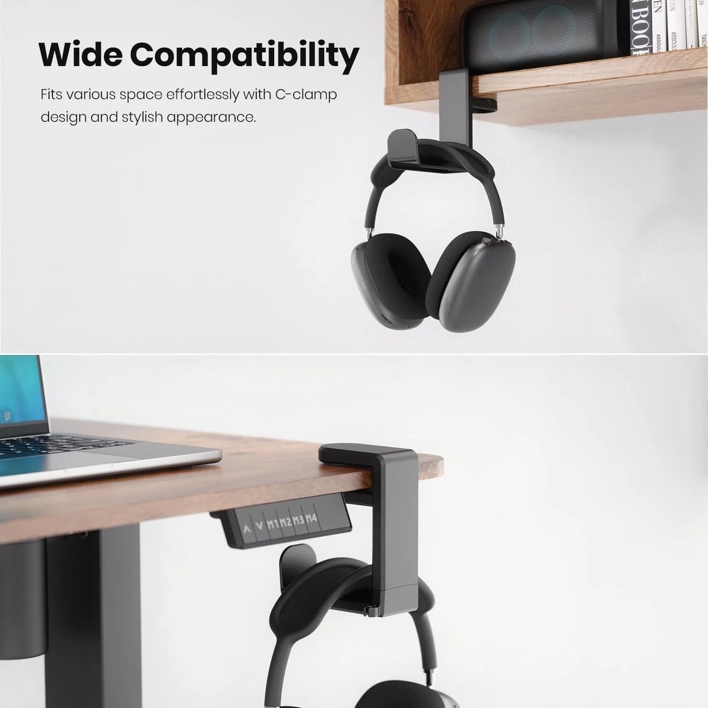 360° Rotating Headphone Stand Desktop Headset Holder PC Gaming Headset Desk Hanger Hook For Earphone Controller