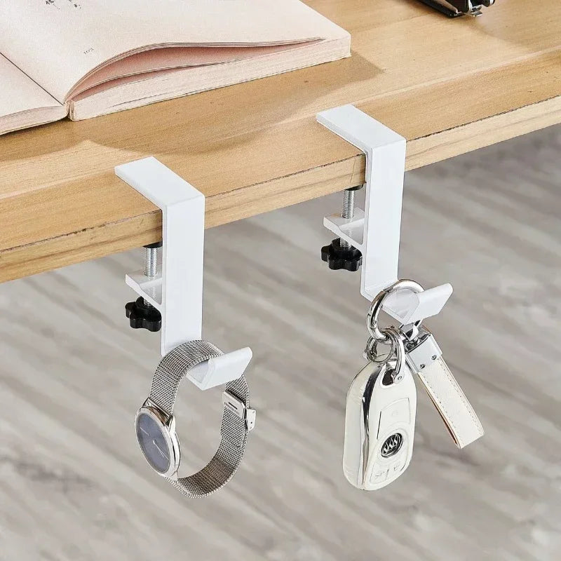 1/2pc Adjustable Desk Edge Hook Gaming Headset Desk Hanger Backpack Storage Hanging Hook Holder Punch-free Home Office Organizer