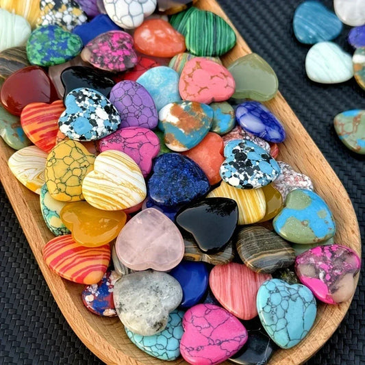 10/20/30PCS Heart Shape LOVE 20MM Natural Crystal Amethyst Agate Mineral Healing Stone Gravel Specimen Home Decoration 2025