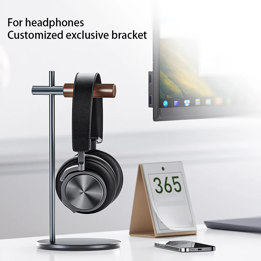 Aluminium Alloy Headphone Stand Holder Non-Slip Gaming Headset Stand Rack Desktop Organizer Detachable Earphone Hanger Bracket