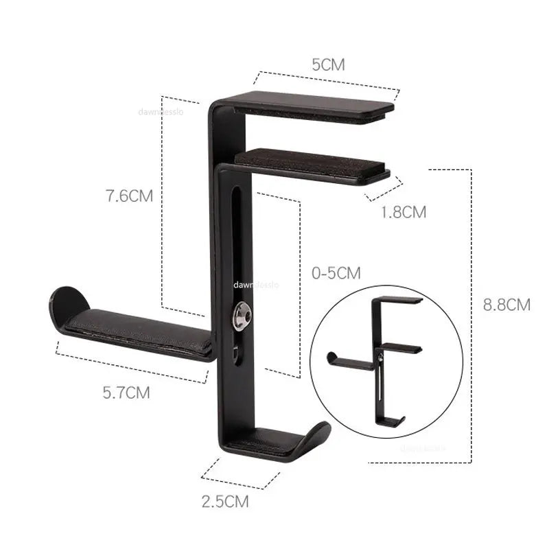 Desk Mount Universal Office Hanger Gaming Headphone Stand Bracket Display Rack Headset Holder Space Saving Table Clamp
