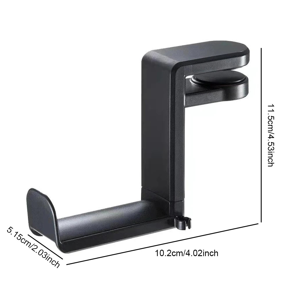 Headphone Stand PC Gaming Headset Stand Under Desk 360 Degree Rotating Headphone Hook Clamp-On Headphone Holder