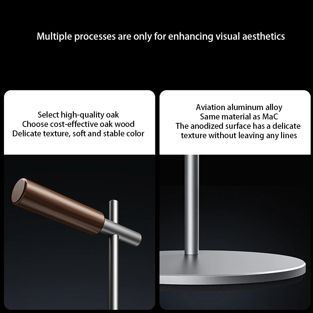 Aluminium Alloy Headphone Stand Holder Non-Slip Gaming Headset Stand Rack Desktop Organizer Detachable Earphone Hanger Bracket