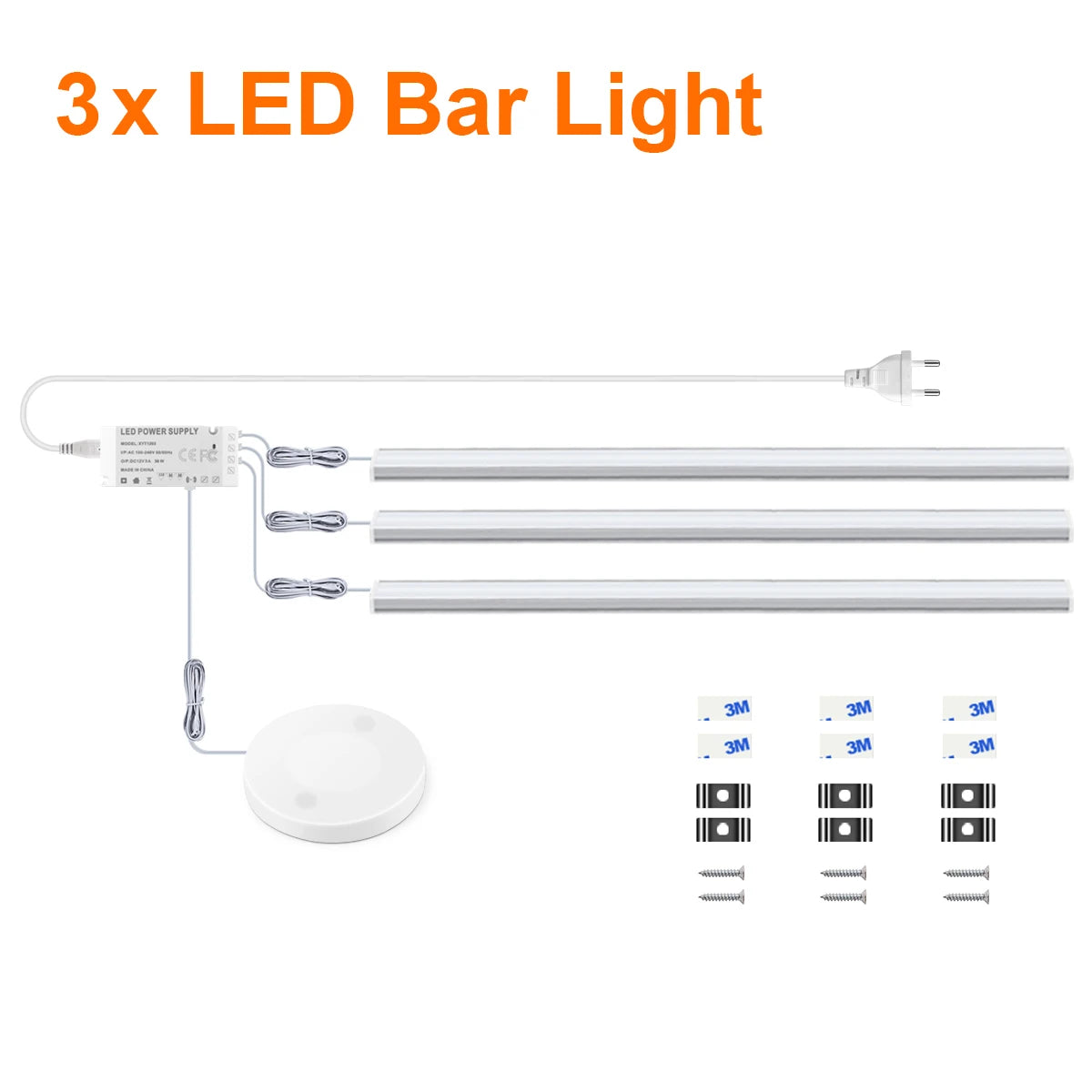 Motion Touch Sensor LED Lights Wireless Light Penetrable Wood Aluminum Bar Light Cabinet Wardrobe Lamp Backlight For Kitchen