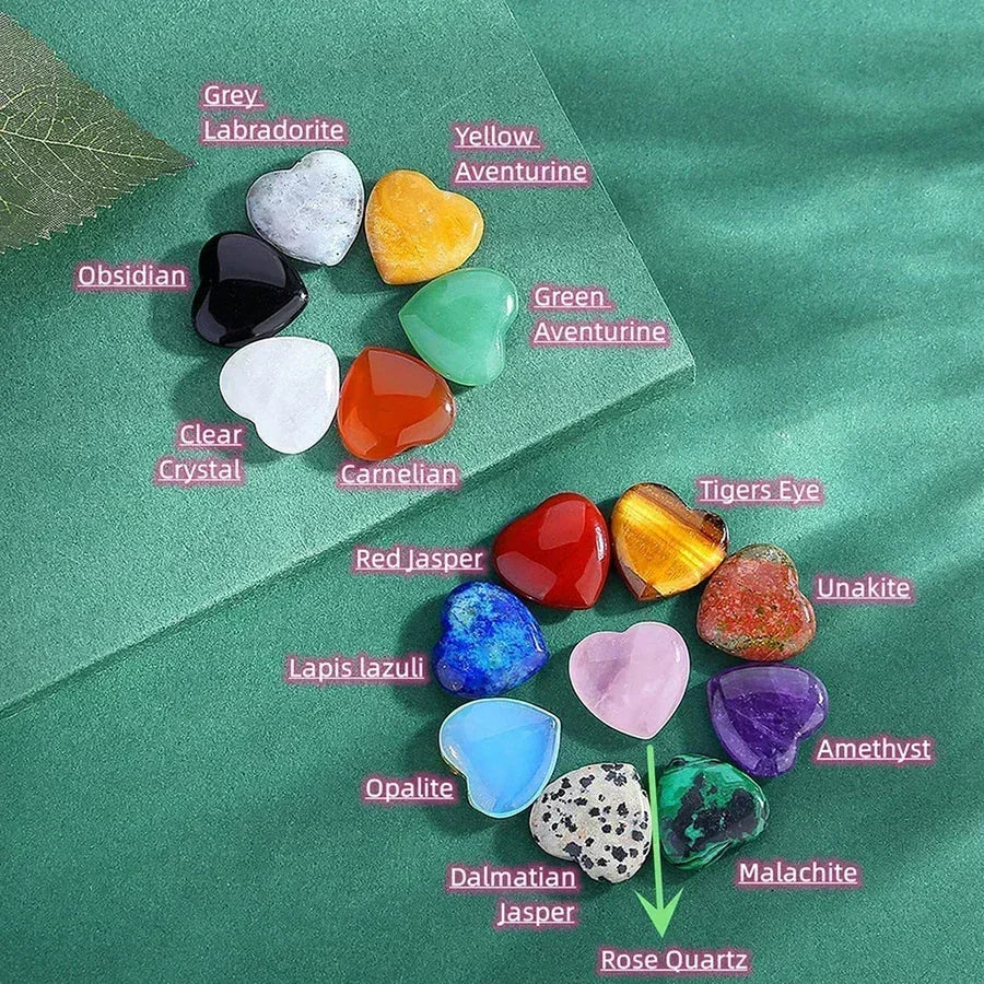 10/20/30PCS Heart Shape LOVE 20MM Natural Crystal Amethyst Agate Mineral Healing Stone Gravel Specimen Home Decoration 2025