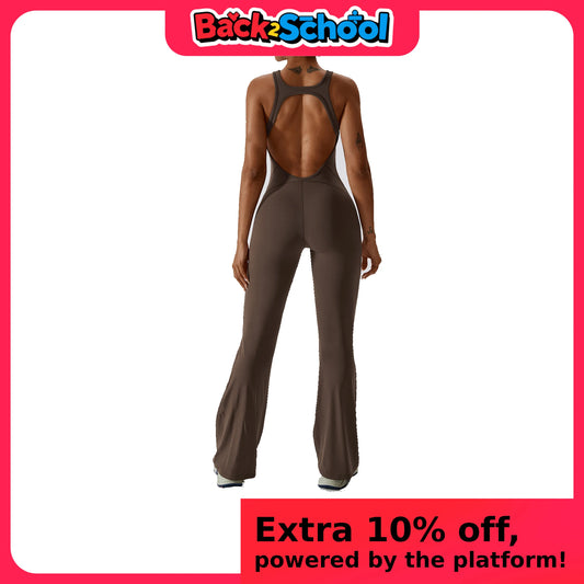 Solid Yoga Jumpsuit One Piece Outfit Fitness Bodysuit Workout Clothes for Women Sportwear Women Buttock lifting Set Activewear