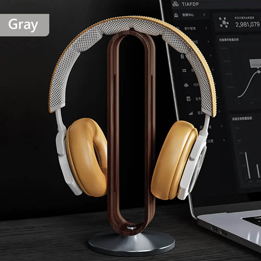 Gaming Headset Hanger Stand Headsets Art Storage Rack Bamboo Wood Aluminum Earphone Display Rack Hanger Holder Bracket