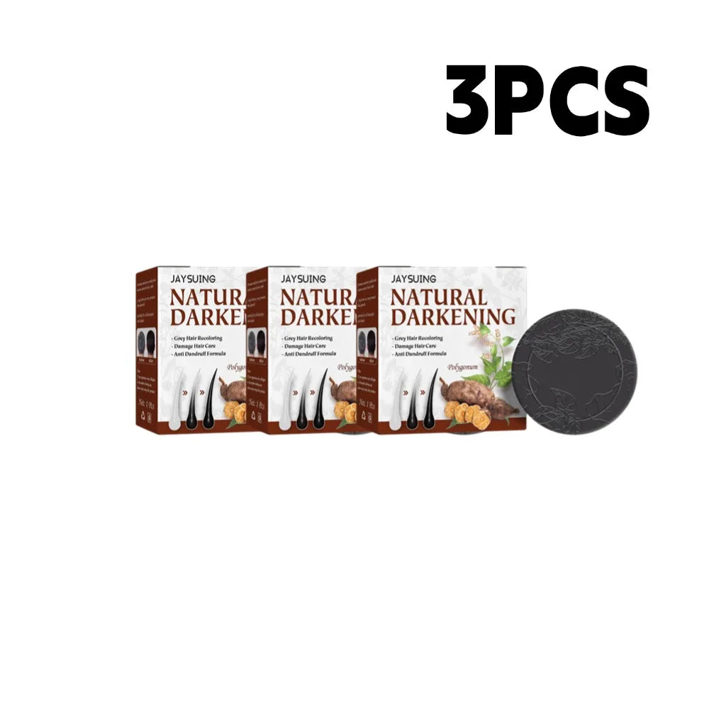 1/3/5/10Pcs Hair Darkening Shampoo Bar Natural Organic Polygonum Essence Hair Darkening Shampoo Bar Soap Mild Formula Hair Care