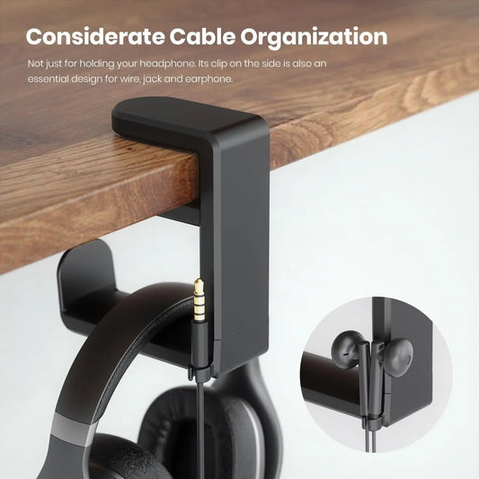 360° Rotating Headphone Stand Desktop Headset Holder PC Gaming Headset Desk Hanger Hook For Earphone Controller
