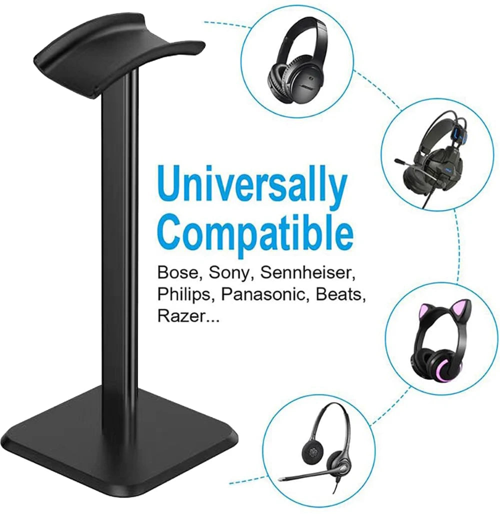 Aluminium Alloy Headphone Stand Holder Space Saving Gaming Headset Stand Rack Desktop Organizer Display Earphone Hanger Bracket