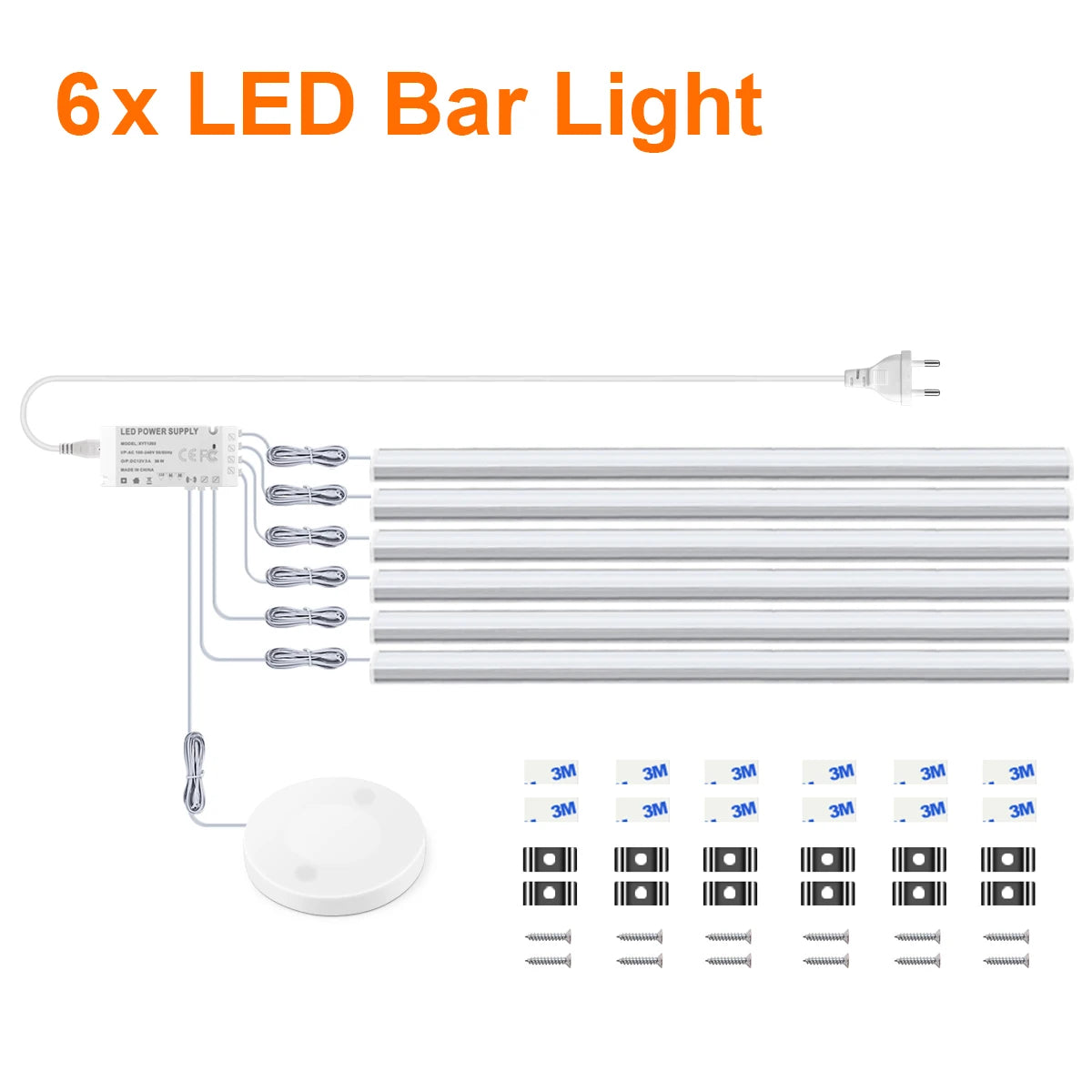 Motion Touch Sensor LED Lights Wireless Light Penetrable Wood Aluminum Bar Light Cabinet Wardrobe Lamp Backlight For Kitchen