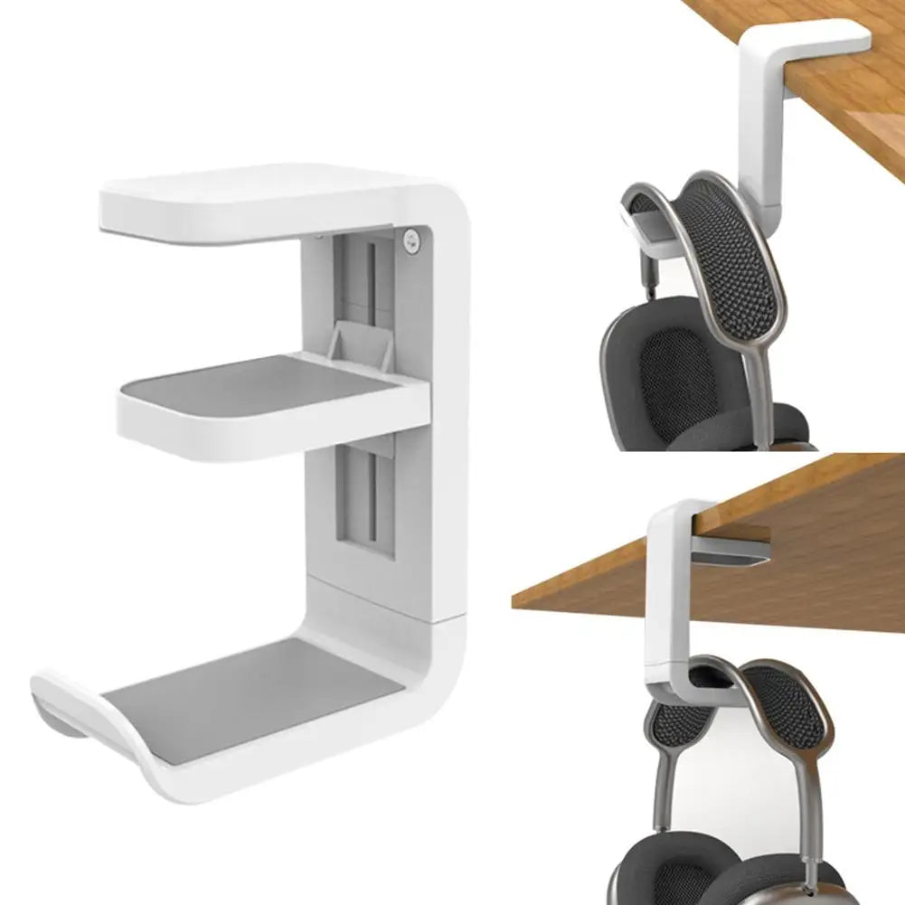 Universal 360° Rotating Headphone Stand Desktop Headset Holder PC Gaming Wall Mount Desk Hanger Hook For Earphone Controller ﻿