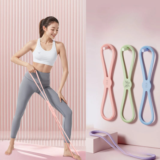 Silicone Eight-character Tension Belt Open Shoulder Beauty Back Yoga Thickened Women Shaping Fitness Tension Rope Tension Device