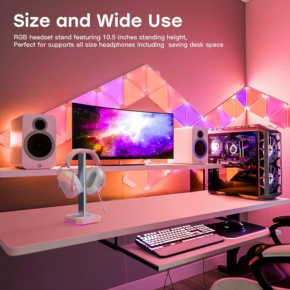 Aluminuim Alloy Headphone Stand RGB Backlight Headphone Bracket Display Rack Gaming Headset Holder Vertical Bracket Hanger