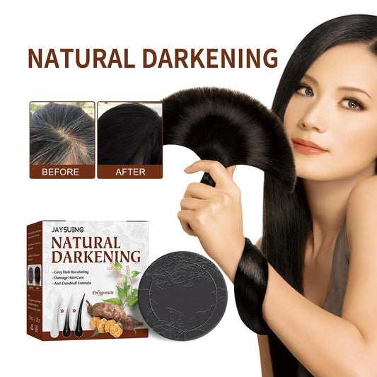 1/3/5/10Pcs Hair Darkening Shampoo Bar Natural Organic Polygonum Essence Hair Darkening Shampoo Bar Soap Mild Formula Hair Care