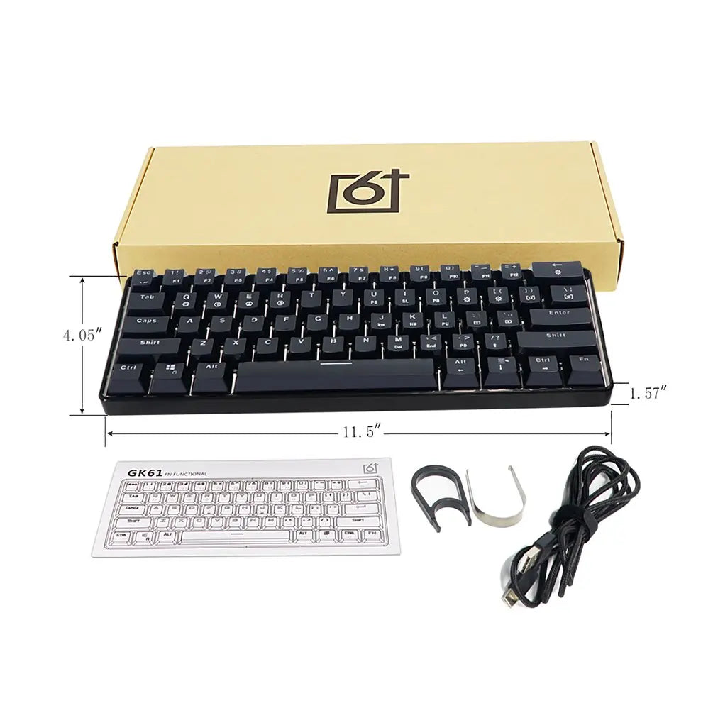 SKYLOONG GK61 Mini Portable 60% Gamer Optical Keyboard Wireless Bluetooth RGB Backlit Gaming Keyboard SK61 For Desktop iPad