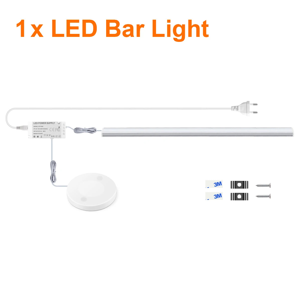 Motion Touch Sensor LED Lights Wireless Light Penetrable Wood Aluminum Bar Light Cabinet Wardrobe Lamp Backlight For Kitchen