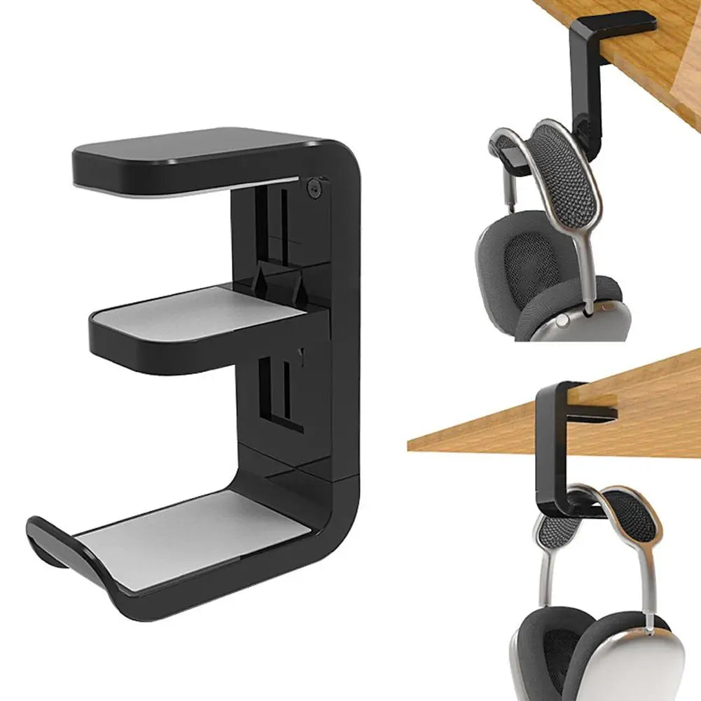 Universal 360° Rotating Headphone Stand Desktop Headset Holder PC Gaming Wall Mount Desk Hanger Hook For Earphone Controller ﻿