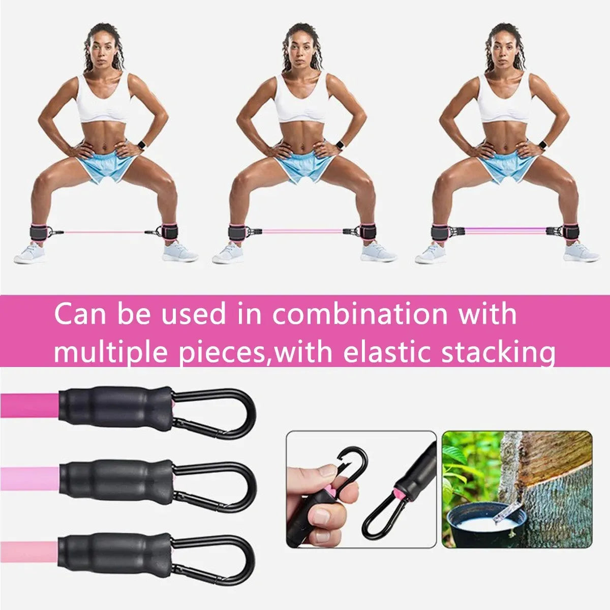 TPE Resistance Bands Ankle Straps Fitness Booty Band Squat Glute Workout Yoga Gym Equipment Guard Leg Strength Safety Extensions