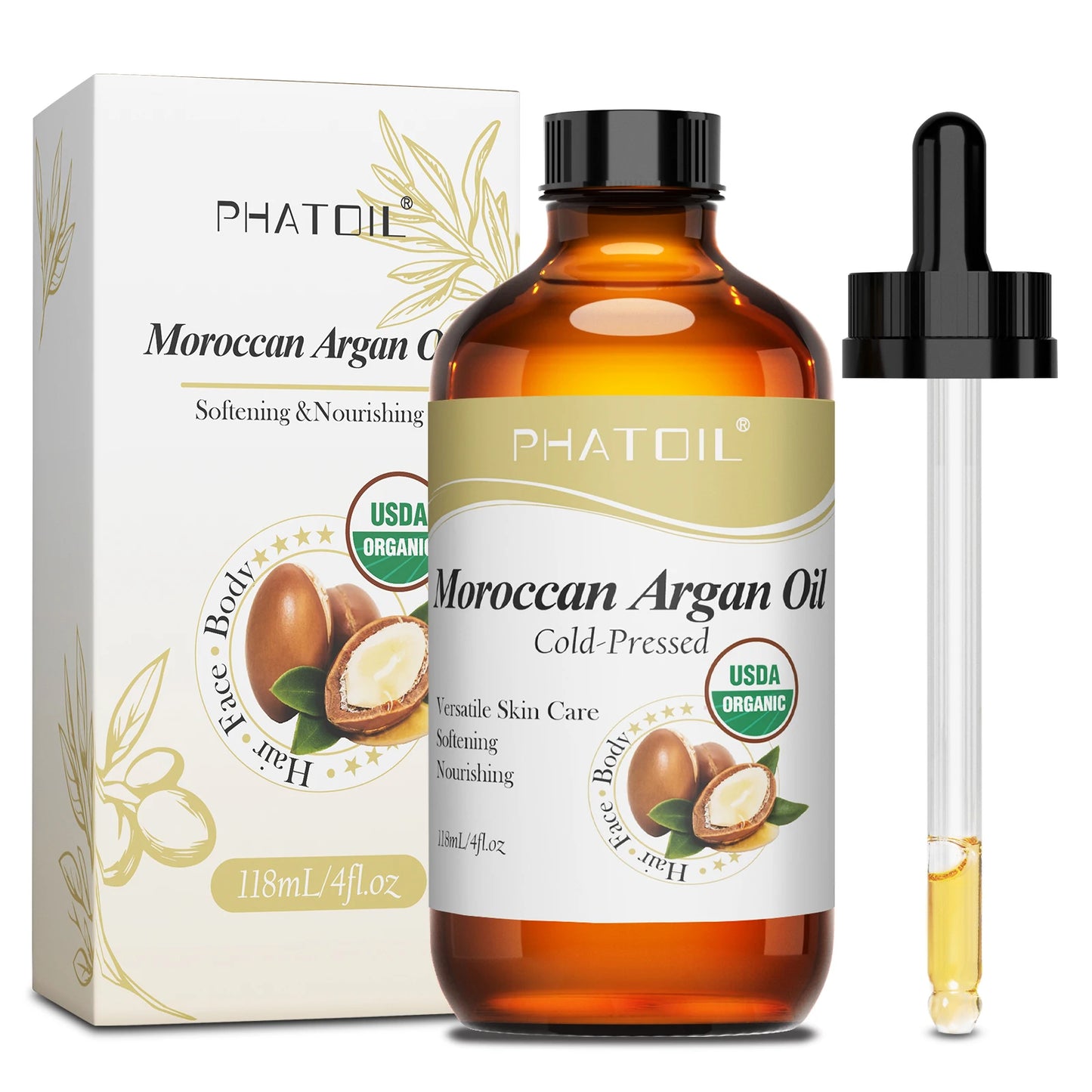PHATOIL 118ML Rosehip Seed Oil For Moisturizing Skin & Nails Organic Cold Pressed Jojoba Oil Pure Natural Carrier Oils
