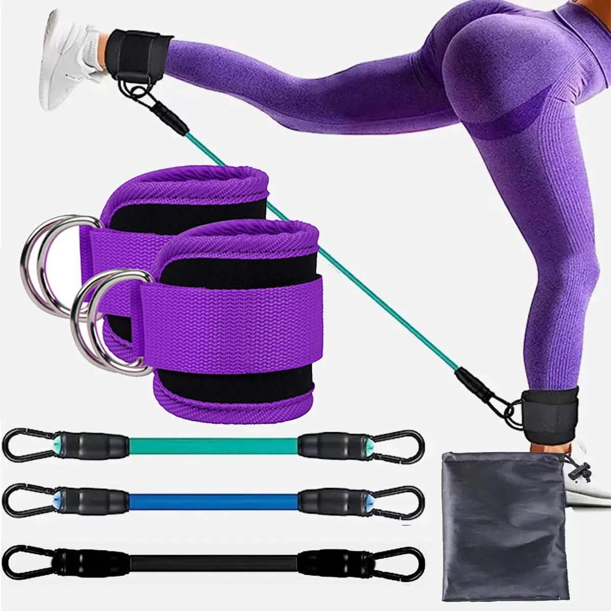 TPE Resistance Bands Ankle Straps Fitness Booty Band Squat Glute Workout Yoga Gym Equipment Guard Leg Strength Safety Extensions