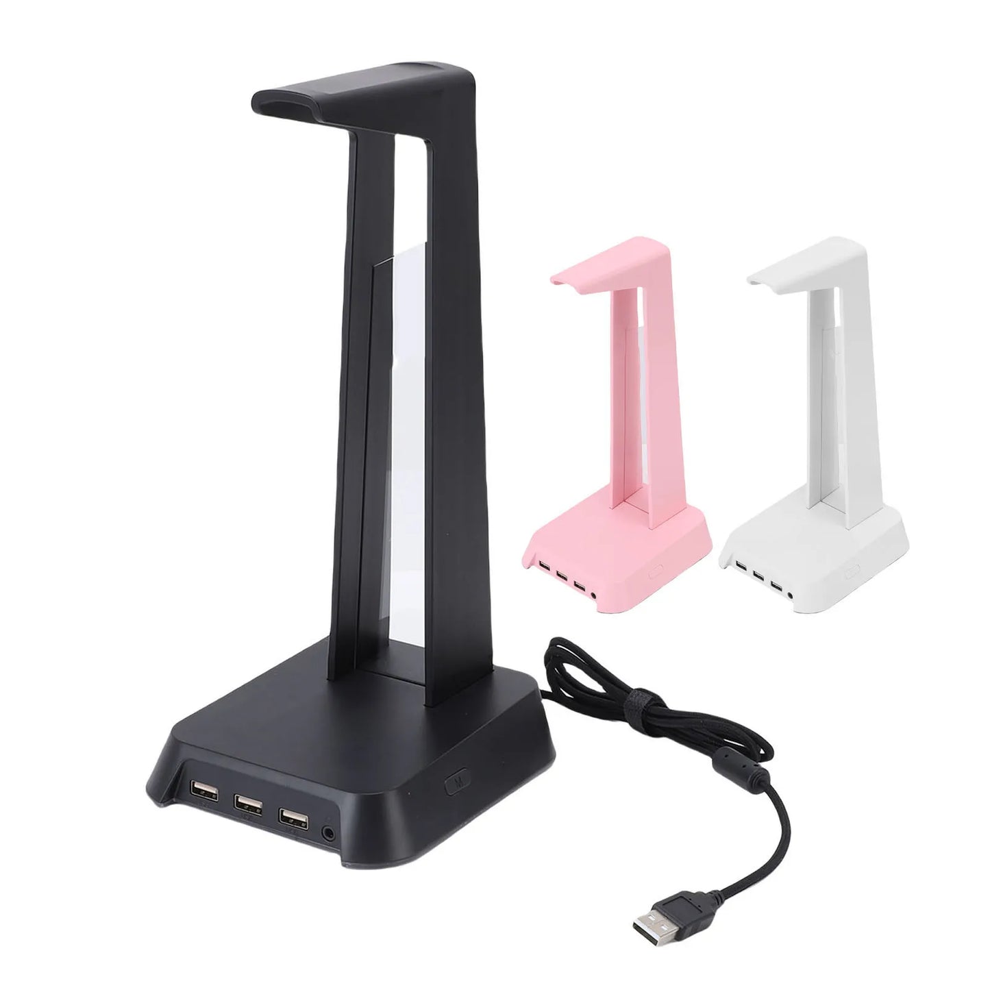 Gaming Headset Stand USB Port Multifunctional Colorful Lighting Desk Game Headphone Stand for Home