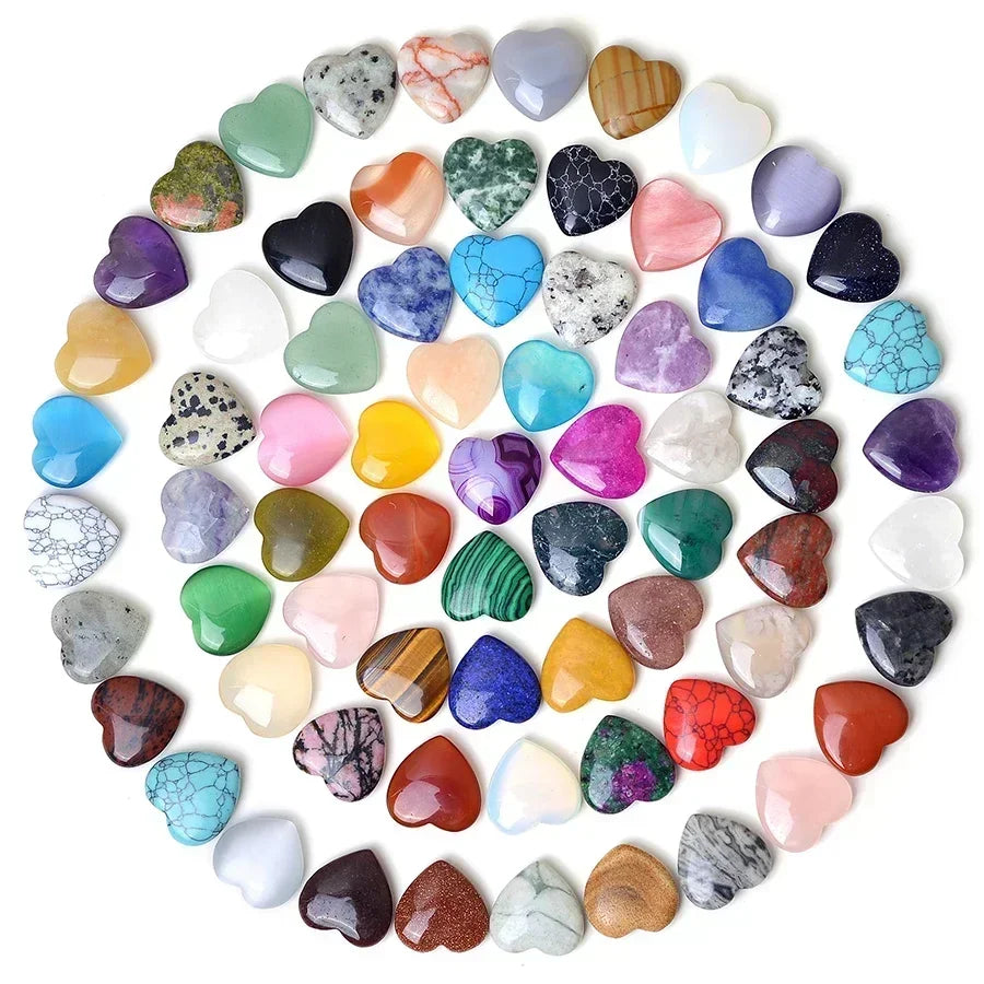 10/20/30PCS Heart Shape LOVE 20MM Natural Crystal Amethyst Agate Mineral Healing Stone Gravel Specimen Home Decoration 2025