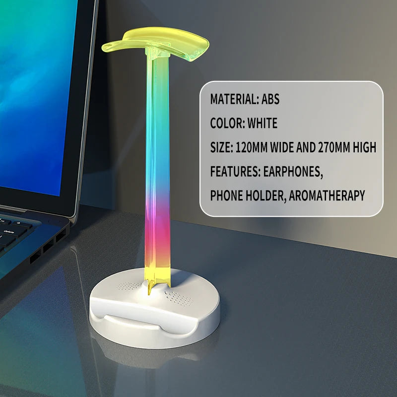 RGB Gaming Headphone Stand Glow Earphone Rack Dual USB Ports Desktop Display Bracket Headset Hanger For PUBG Computer Gamer