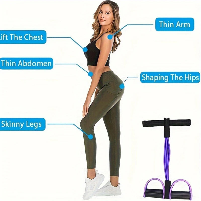 Six-Tube Tensioner Multi-Functional Household Fitness Yoga Abdominal Strengthening Resistance Band Tension Rope Sit-Up Assistive