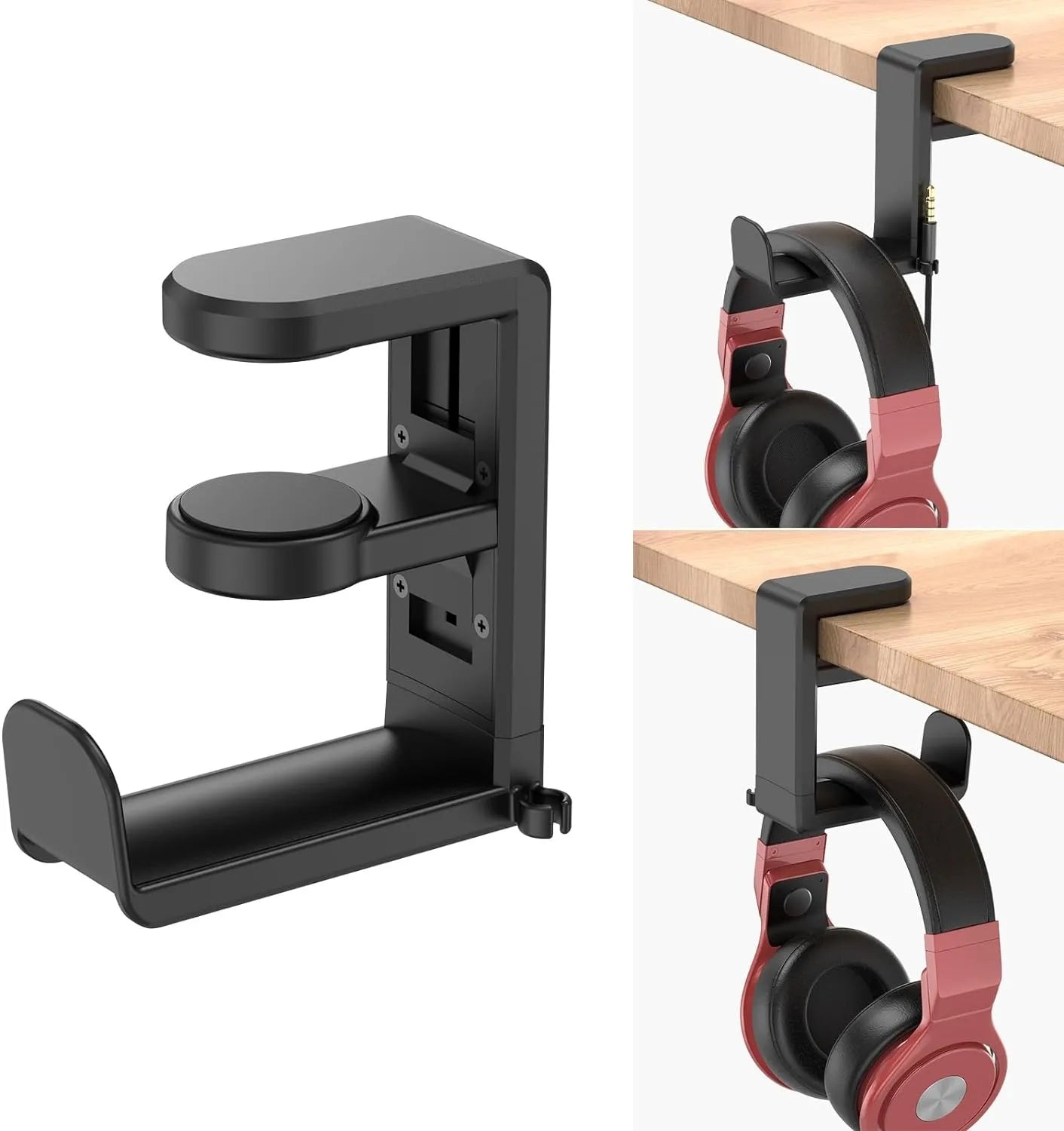 360° Rotating Headphone Stand Desktop Headset Holder PC Gaming Headset Desk Hanger Hook For Earphone Controller