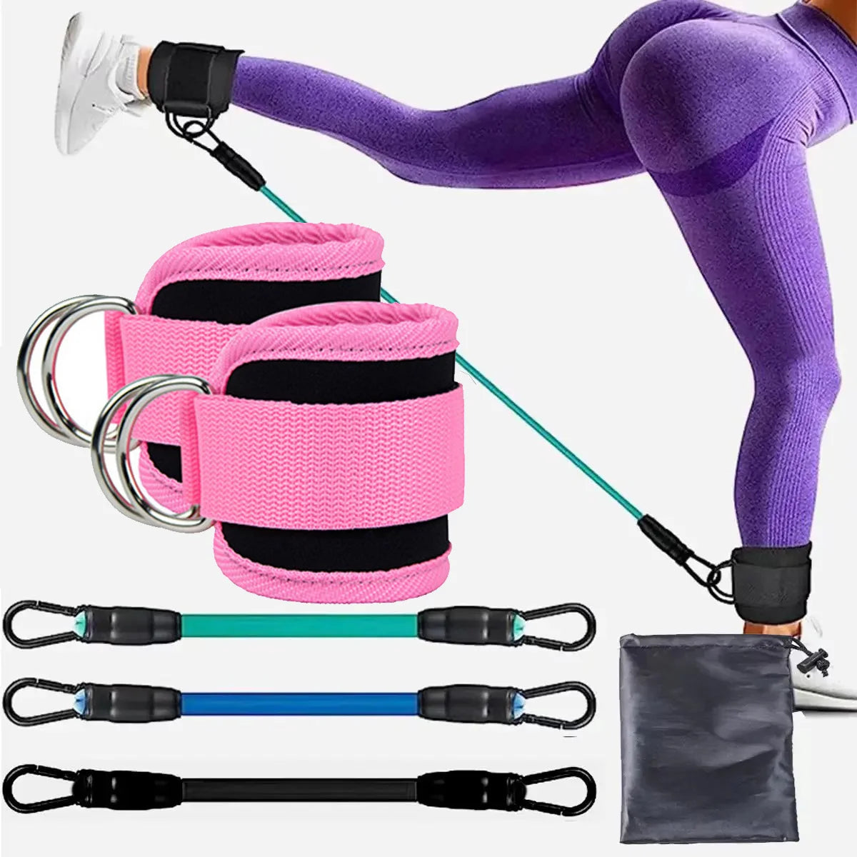 TPE Resistance Bands Ankle Straps Fitness Booty Band Squat Glute Workout Yoga Gym Equipment Guard Leg Strength Safety Extensions