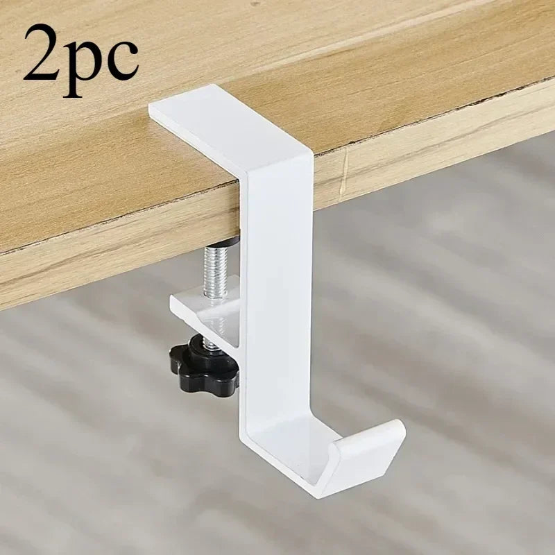 1/2pc Adjustable Desk Edge Hook Gaming Headset Desk Hanger Backpack Storage Hanging Hook Holder Punch-free Home Office Organizer
