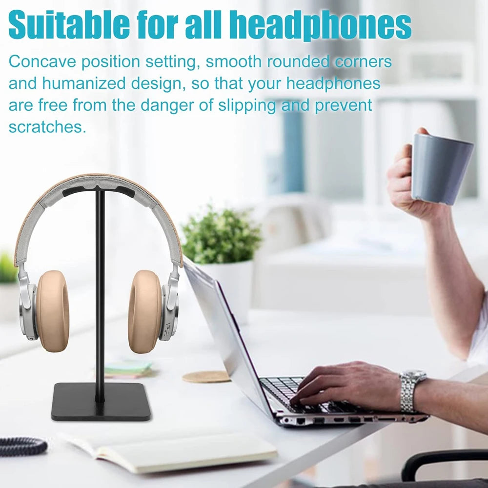 Aluminium Alloy Headphone Stand Holder Space Saving Gaming Headset Stand Rack Desktop Organizer Display Earphone Hanger Bracket
